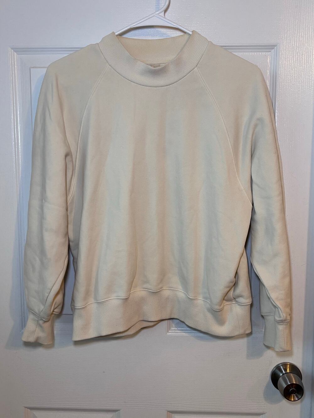 CALIA Women’s XS Cream Ivory Funnel Mock Neck Sweatshirt Pullover